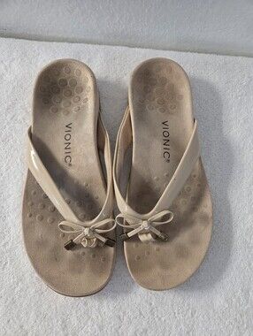 Vionic Bella Thong Sandals Women's Size 8.5 Nude